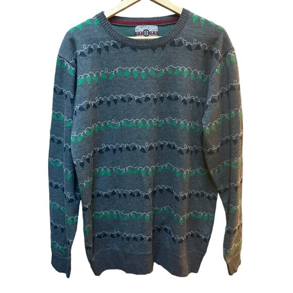Faze1 Christmas‎ Sweater Party Lights Holiday Green & Grey Men's Size XL - Picture 1 of 7